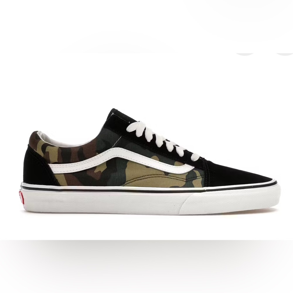 Vans Old Skool Camo Sneakers with Black and White Accents
